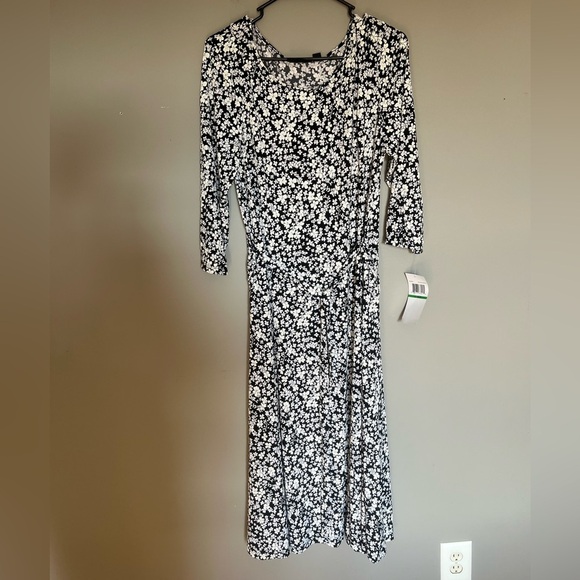 Nina Leonard Floral Print Dress Size Large NWT - Picture 1 of 10